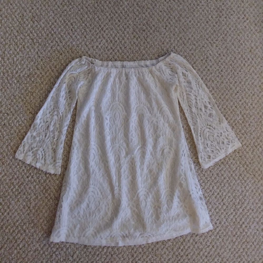 Fashion Union White Lacy Tunic